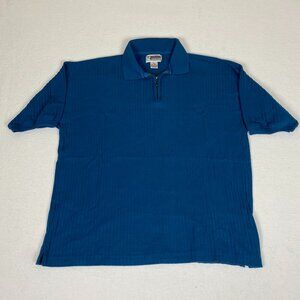 Vintage Sportswear Cotton Preppy 1/4 Zip Short Sleeve Textured Sweater Polo